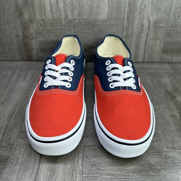 Vans Authentic Women size 8.5 Red Blue White Causal Shoes - Picture 4 of 8
